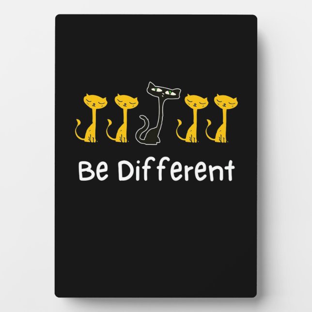 Cat Lover Be Different Plaque (Front)