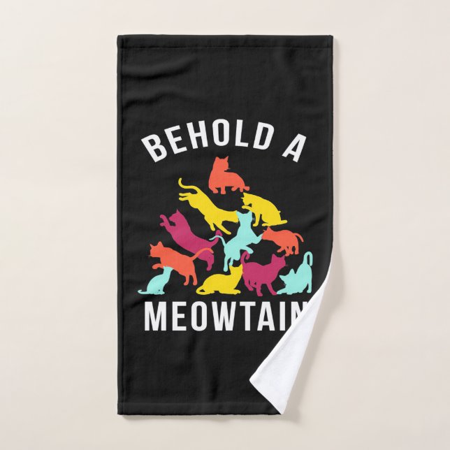 Cat Lover Behold A Meowtain Hand Towel (Hand Towel)