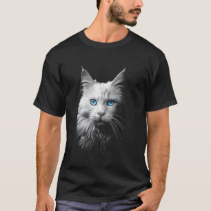 Cat Lover Blue Eyes Cat Kitten Pet Feline Animal L T-Shirt