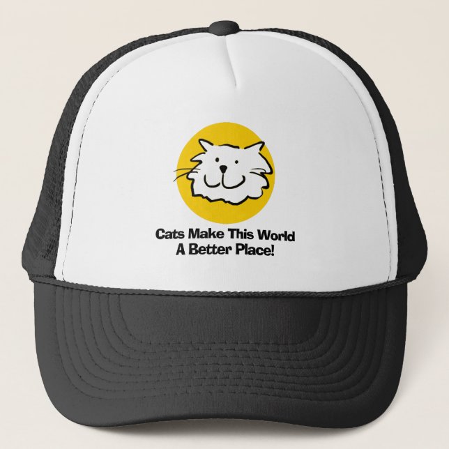 Cat Lover Cartoon. Love Cats. Trucker Hat (Front)