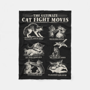 Cat Lover Cat Fight Moves Feline Humour Fleece Blanket