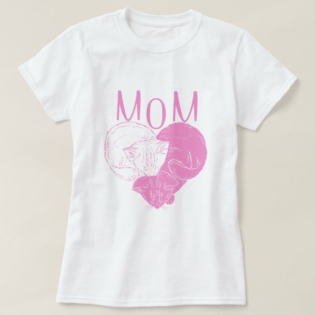 CAT LOVER  | Cat Mom Pink T-Shirt (Design Front)