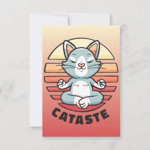Cat Lover Cataste Yoga Cat RSVP Card