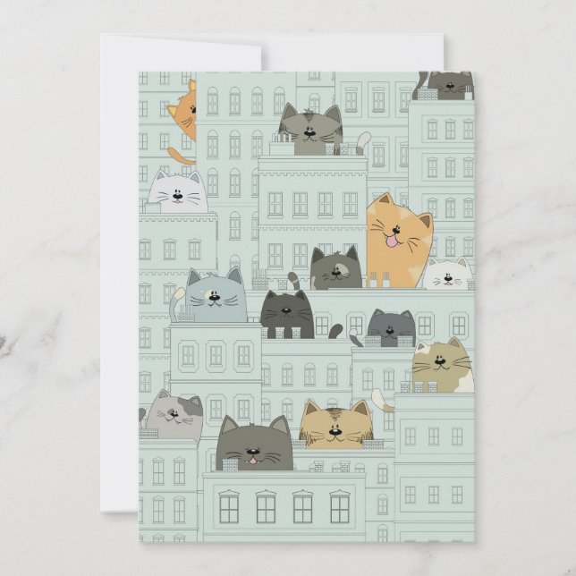 Cat Lover Cats And The City Holiday Card (Front)