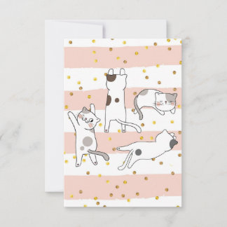 Cat Lover Cats Around RSVP Card