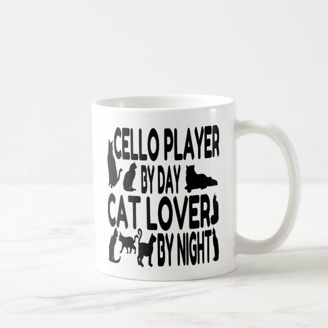 Cat Lover Cello Player Coffee Mug (Right)