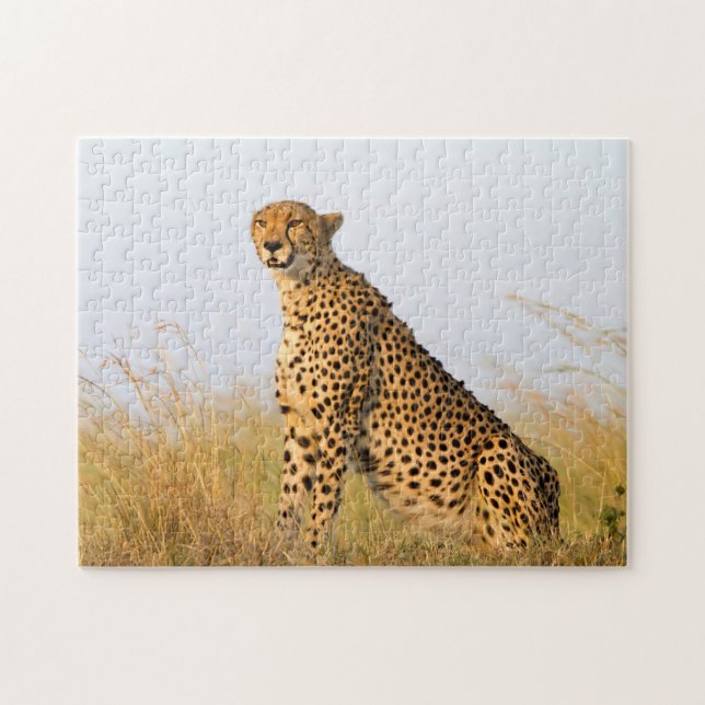 Cat lover cheetah photo jigsaw puzzle (Horizontal)