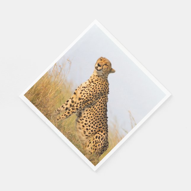 Cat lover cheetah photo napkin (Corner)