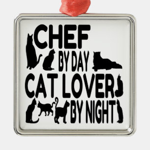 Cat Lover Chef Metal Ornament