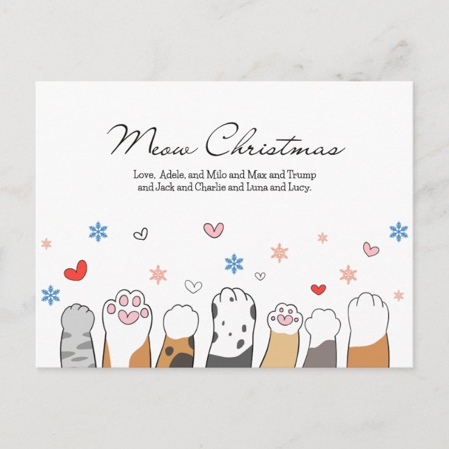 Cat Lover Christmas Card Animal Lover Postcard (Front)