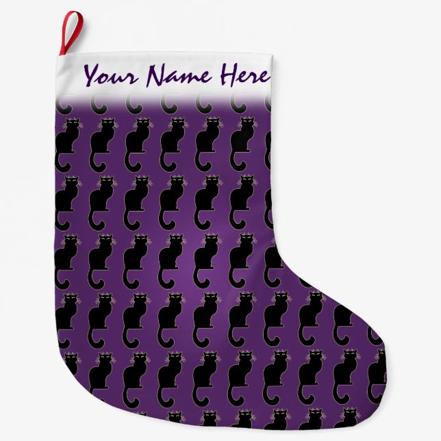 Cat Lover Christmas Stocking Customized Stocking (Front)