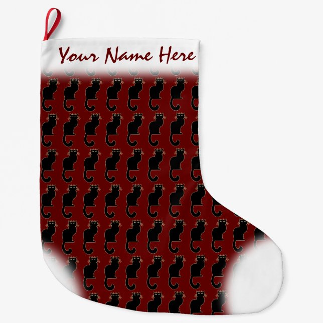 Cat Lover Christmas Stocking Customized Stocking (Front)