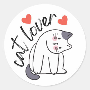 Cat Lover Classic Round Sticker