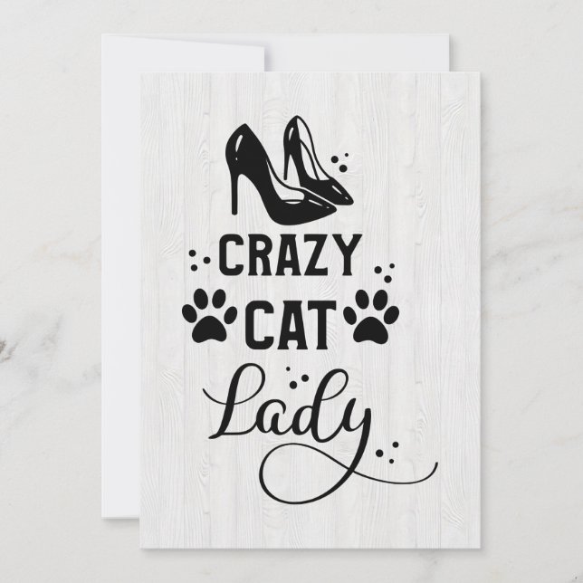 Cat Lover Crazy Cat Lady Holiday Card (Front)