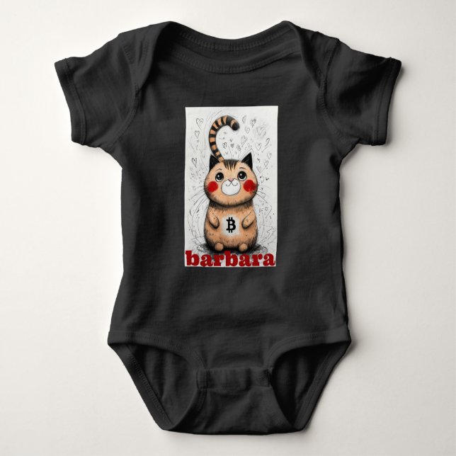 cat lover crypto gift for baby bodysuit (Front)