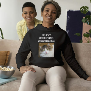 Cat Lover Custom Black White Text Cute Pet Photo Hoodie