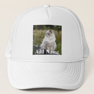 Cat Lover Custom Photo and Name Personalized Trucker Hat