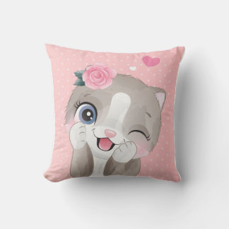 Cat Lover | Cute Little Kittens Throw Pillow