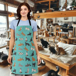 Cat Lover Cute Pattern Apron<br><div class="desc">This design may be personalized by choosing the customize option to add text or make other changes. If this product has the option to transfer the design to another item, please make sure to adjust the design to fit if needed. Contact me at colorflowcreations@gmail.com if you wish to have this...</div>