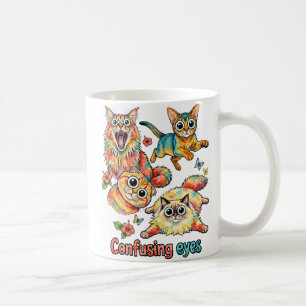 Cat Lover Fun Cat's Curious Quartet, Cat Cute PNG  Coffee Mug