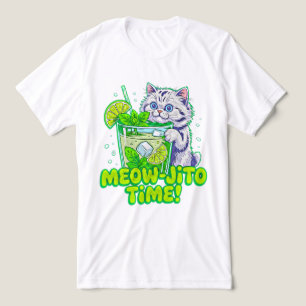 Cat Lover Fun Meow-jito Pun Kitten Summer Gift Tri-Blend Shirt