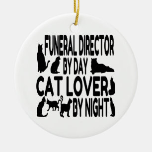 Cat Lover Funeral Director Ceramic Ornament