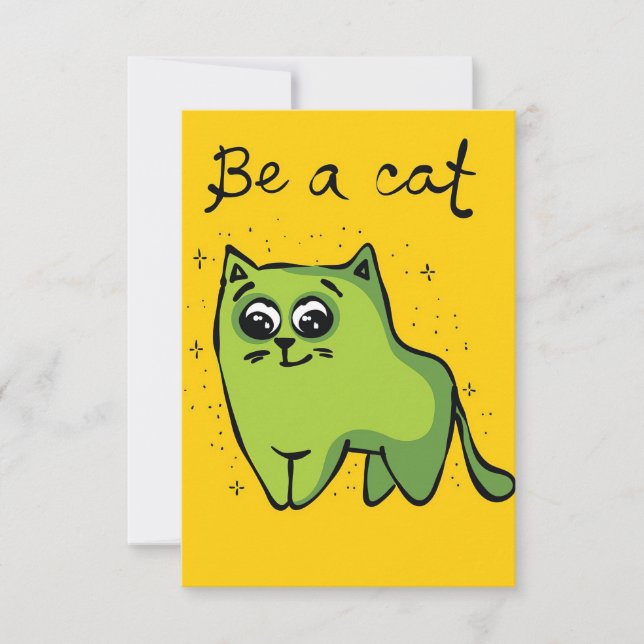 Cat Lover Funny Be A Cat RSVP Card (Front)