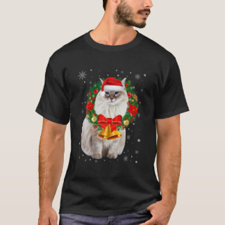 Cat Lover Funny Siberian Tree Christmas Light T-Shirt
