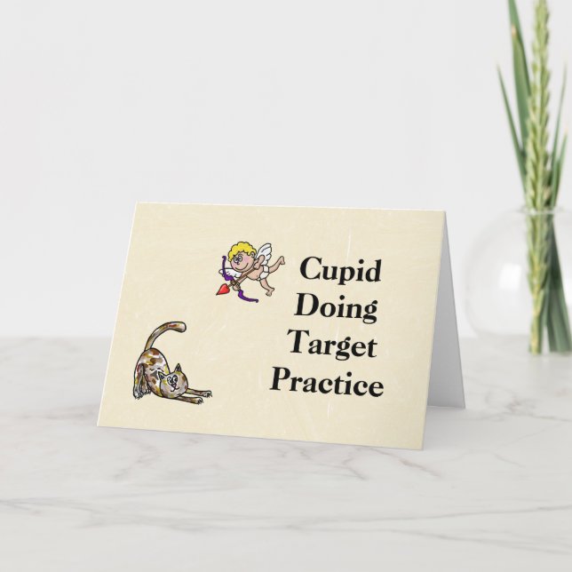 Cat Lover Funny Valentine Card (Front)