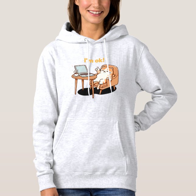 cat lover gift i'm ok hoodie (Front)