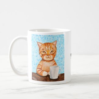 Cat Lover Gift Orange Tabby Cat Custom Name Coffee Mug
