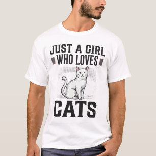 Cat Lover Girl Vintage Engraving Shirt Design_1