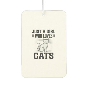 Cat Lover Girl Vintage Engraving Shirt Design_1 Air Freshener