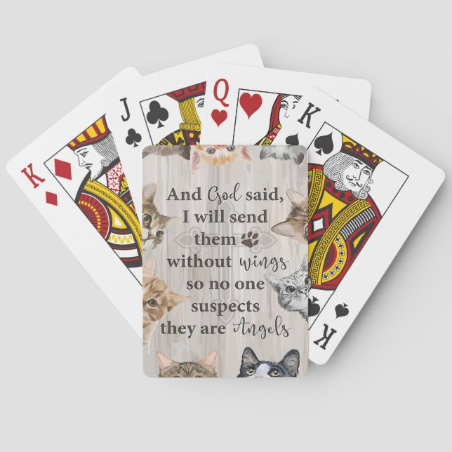 Cat Lover God Send Me Cats Playing Cards (Back)
