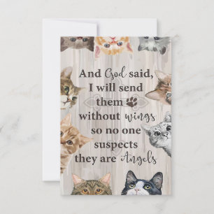 Cat Lover God Send Me Cats RSVP Card