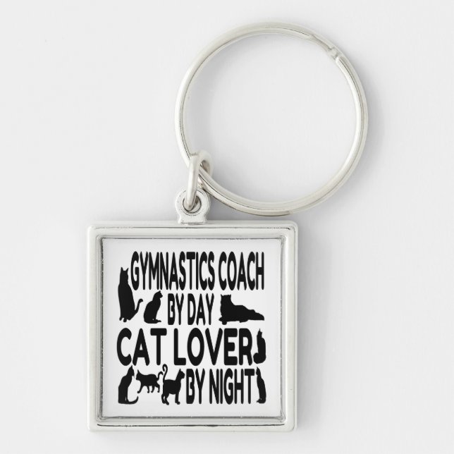 Cat Lover Gymnastics Coach Keychain (Front)