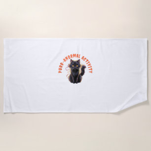 Cat Lover Halloween Purr-anormal Activity Spooky C Beach Towel