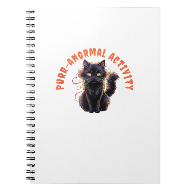 Cat Lover Halloween Purr-anormal Activity Spooky C Notebook (Front)