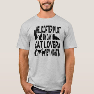 Cat Lover Helicopter Pilot T-Shirt