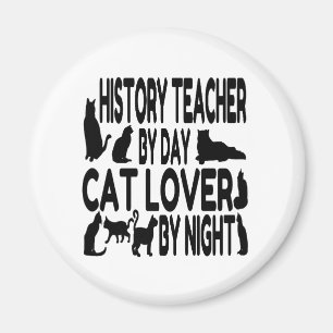 Cat Lover History Teacher Magnet