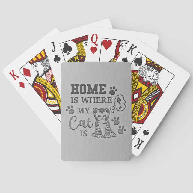 Cat Lover Home Is Where My Cat Playing Cards (Back)