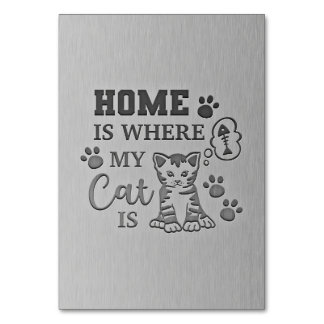 Cat Lover Home Is Where My Cat Table Number