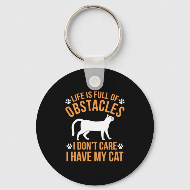 Cat Lover I Have My Cat Keychain (Front)