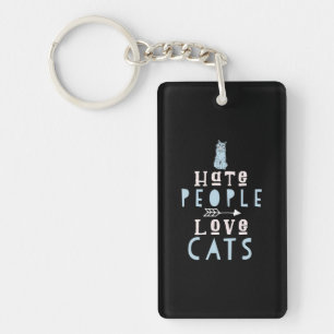 Cat Lover I Love Cats And People Keychain