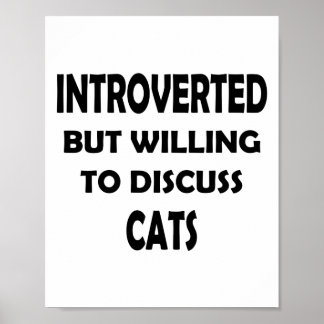 Cat Lover Introvert – Funny Design Poster