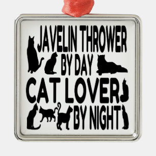 Cat Lover Javelin Thrower Metal Ornament