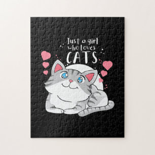 Cat Lover Just A Girl Who Loves Cat Jigsaw Puzzle