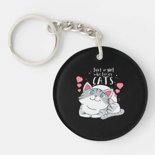 Cat Lover Just A Girl Who Loves Cat Keychain