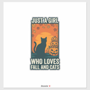 Cat Lover Just A Girl Who Loves Fall And Cats Vint