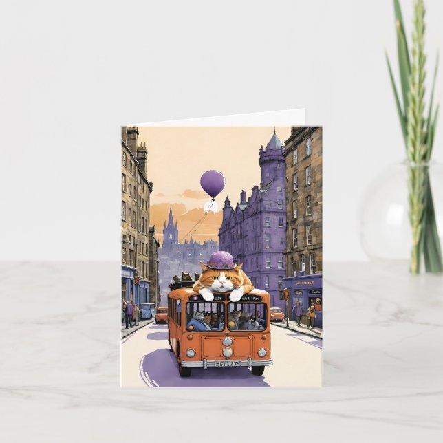 Cat Lover Just to Say I'm Thinking of You Blank Note Card (Front)